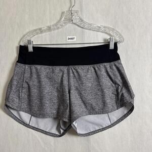 Lululemon Women’s Size 8 Gray Mid-Rise Lined Speed Up Activewear Shorts 4"